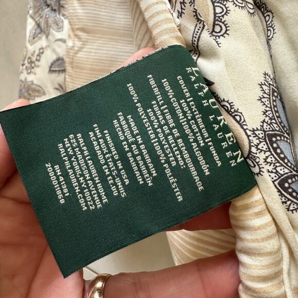 Ralph Lauren Colonial Jacobean Floral Beige Gray Comforter Skirt Set Queen - Picture 5 of 10